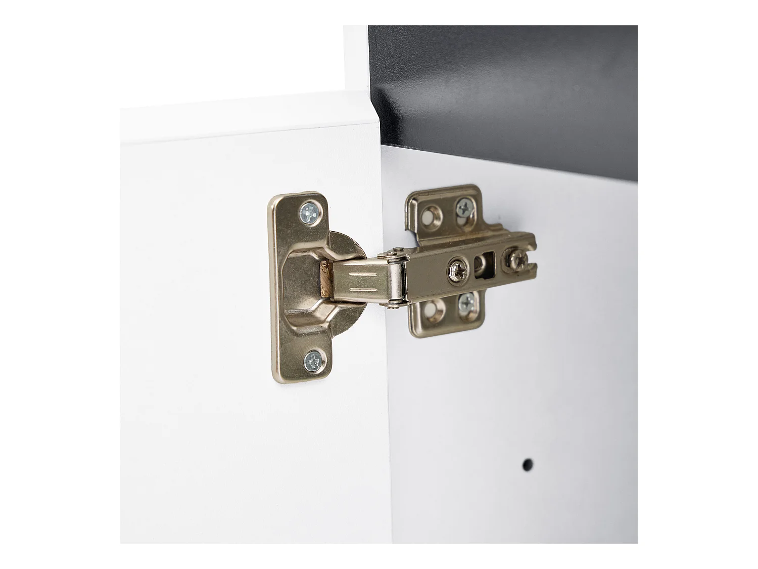 Buffet 160x40x68 cm avec 4 portes 4 tiroirs de rangement - étagères réglables - bois - blanc