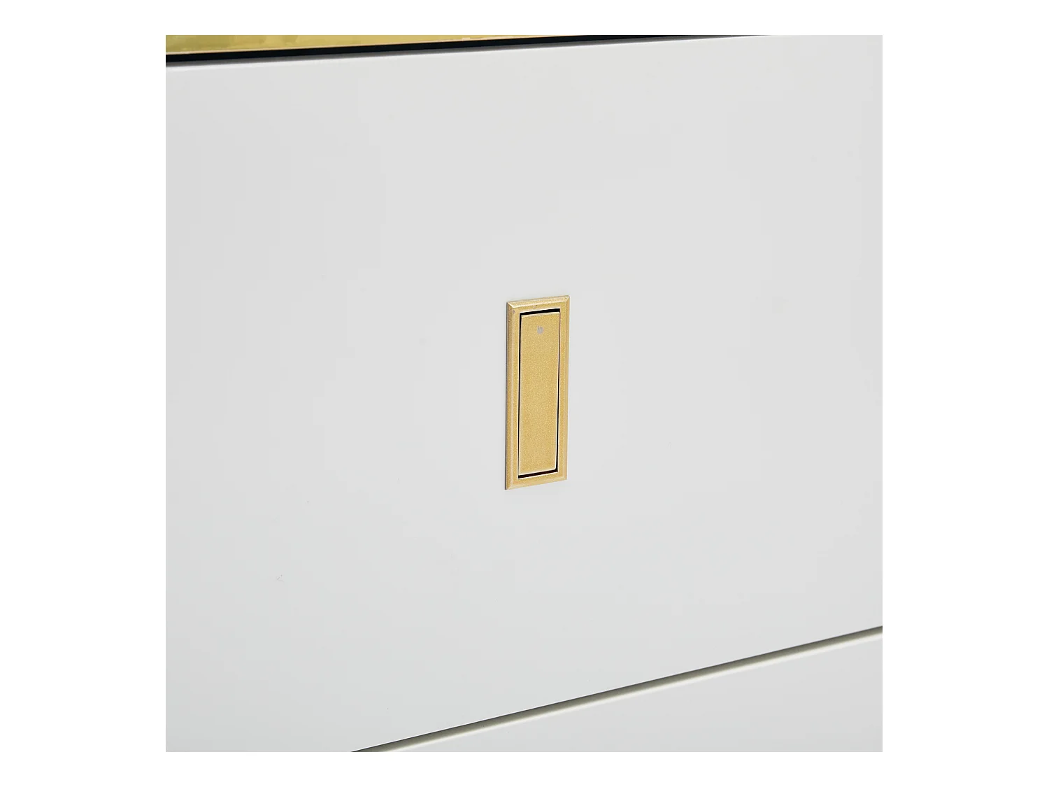 Buffet 150.5x35x80 cm LED avec 2 portes 3 tiroirs - meuble de rangement - bois - blanc