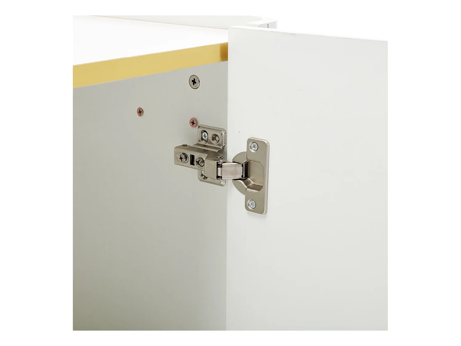 Buffet 150.5x35x80 cm LED avec 2 portes 3 tiroirs - meuble de rangement - bois - blanc