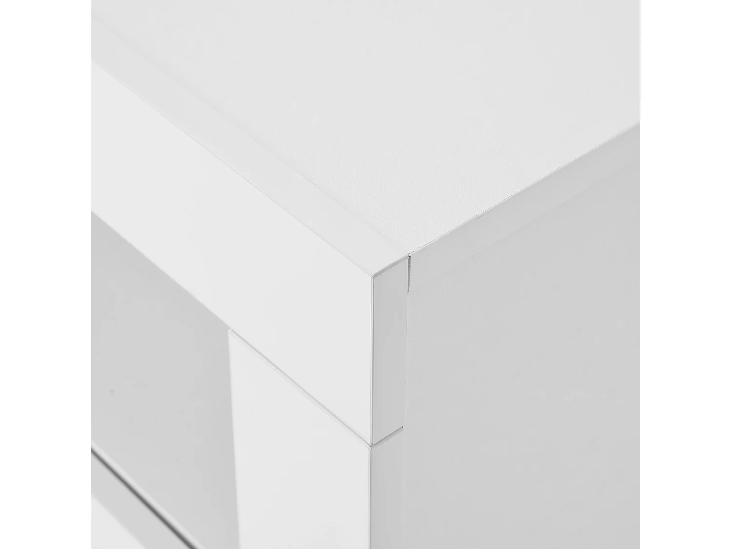 LED eetkamer dressoir met 3 deuren en open opbergruimte - hout - wit (130x35x95 cm)