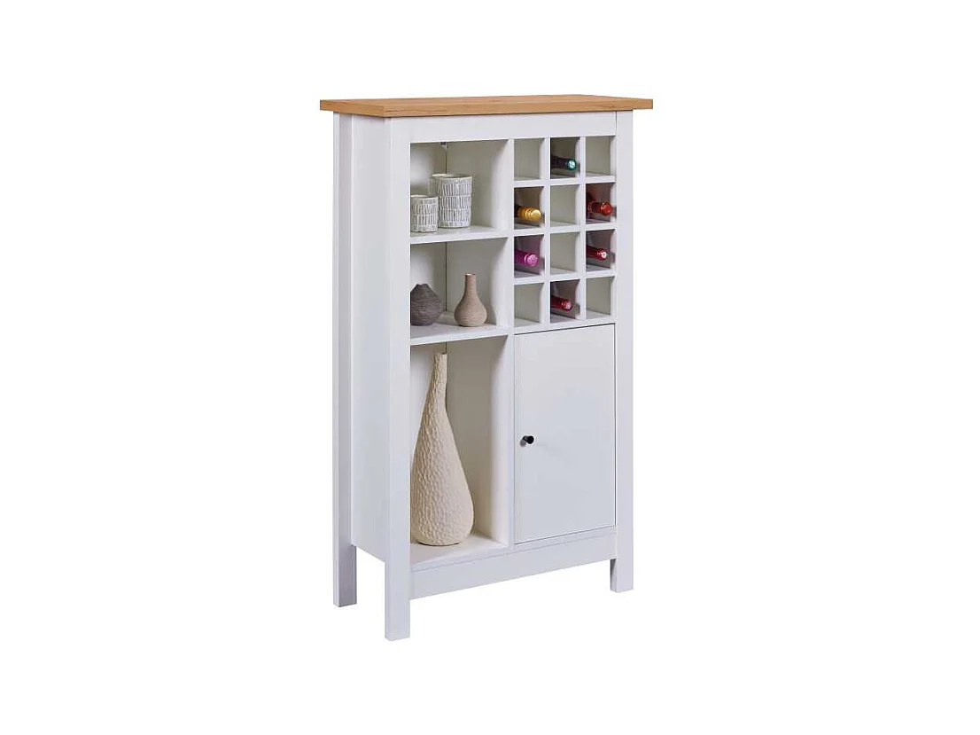 Buffet Avec Range-Bouteilles "Nichole" 124cm Blanc