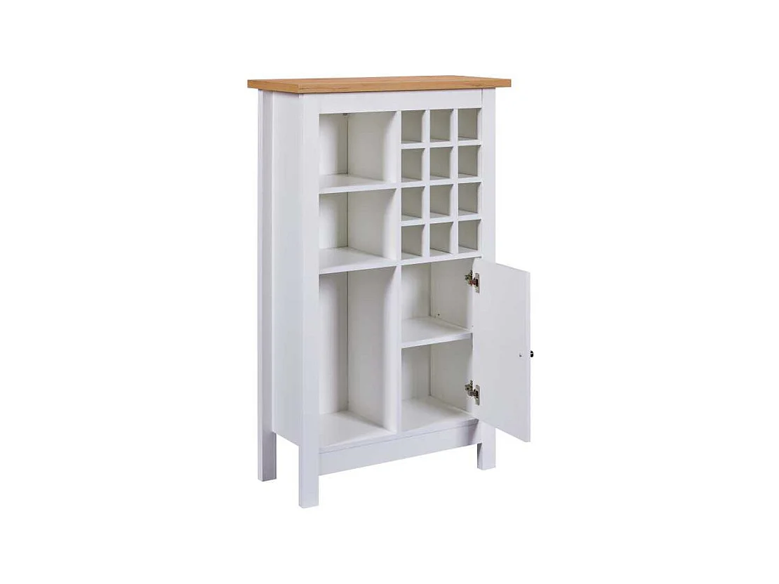 Buffet Avec Range-Bouteilles "Nichole" 124cm Blanc