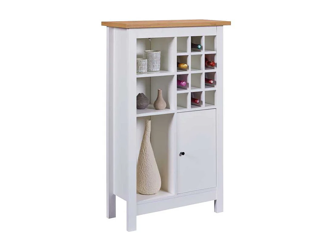 Buffet Avec Range-Bouteilles "Nichole" 124cm Blanc