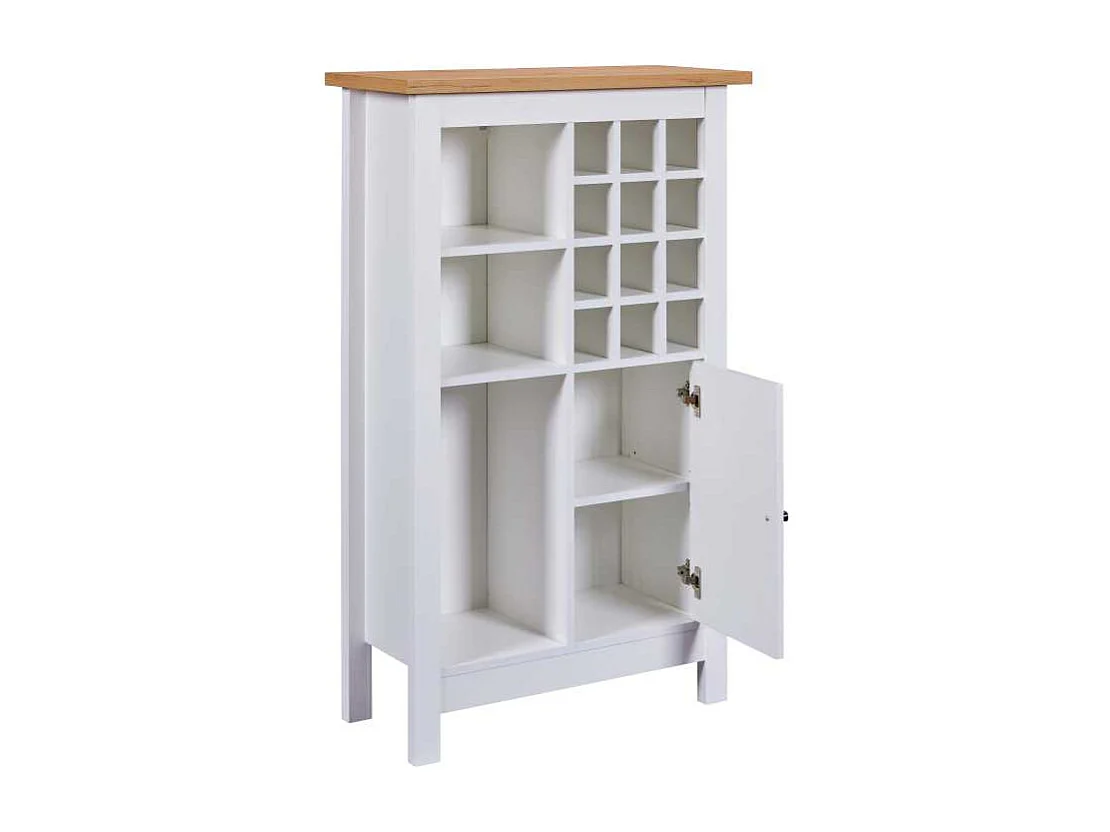 Buffet Avec Range-Bouteilles "Nichole" 124cm Blanc