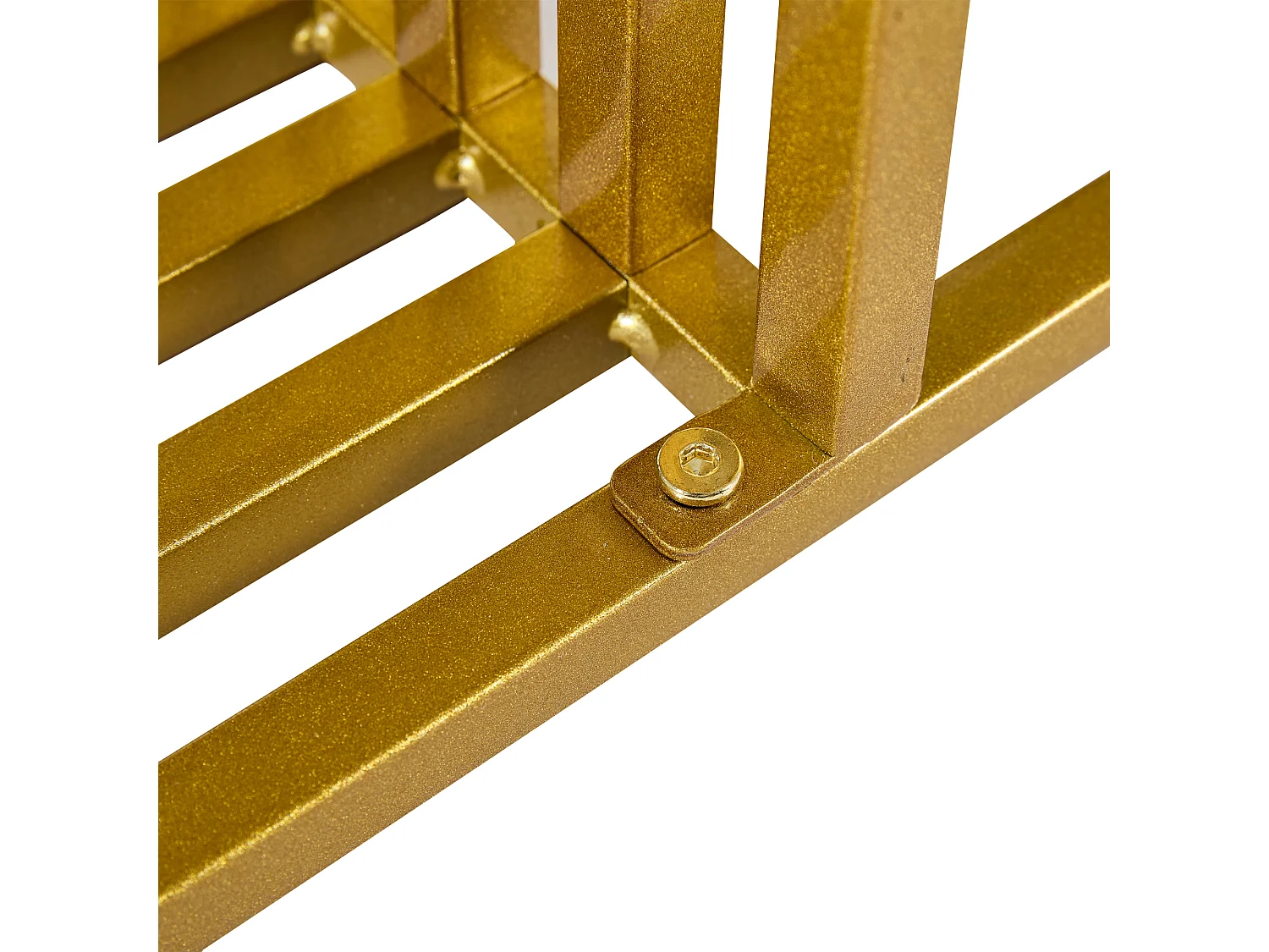 Table console 100x35x80cm moderne à haut brillant - pied en métal réglable - bois - blanc