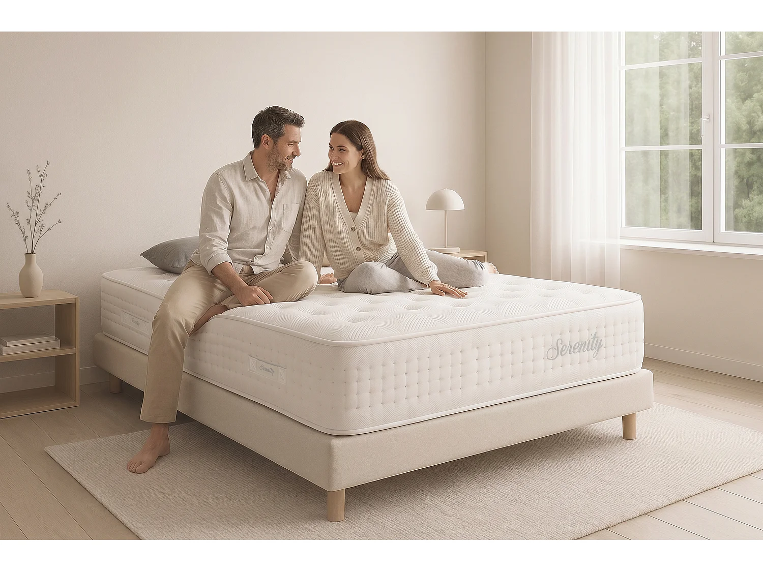 Pocketvering Matras Serenity  30 cm, 200x200 cm -Moonia