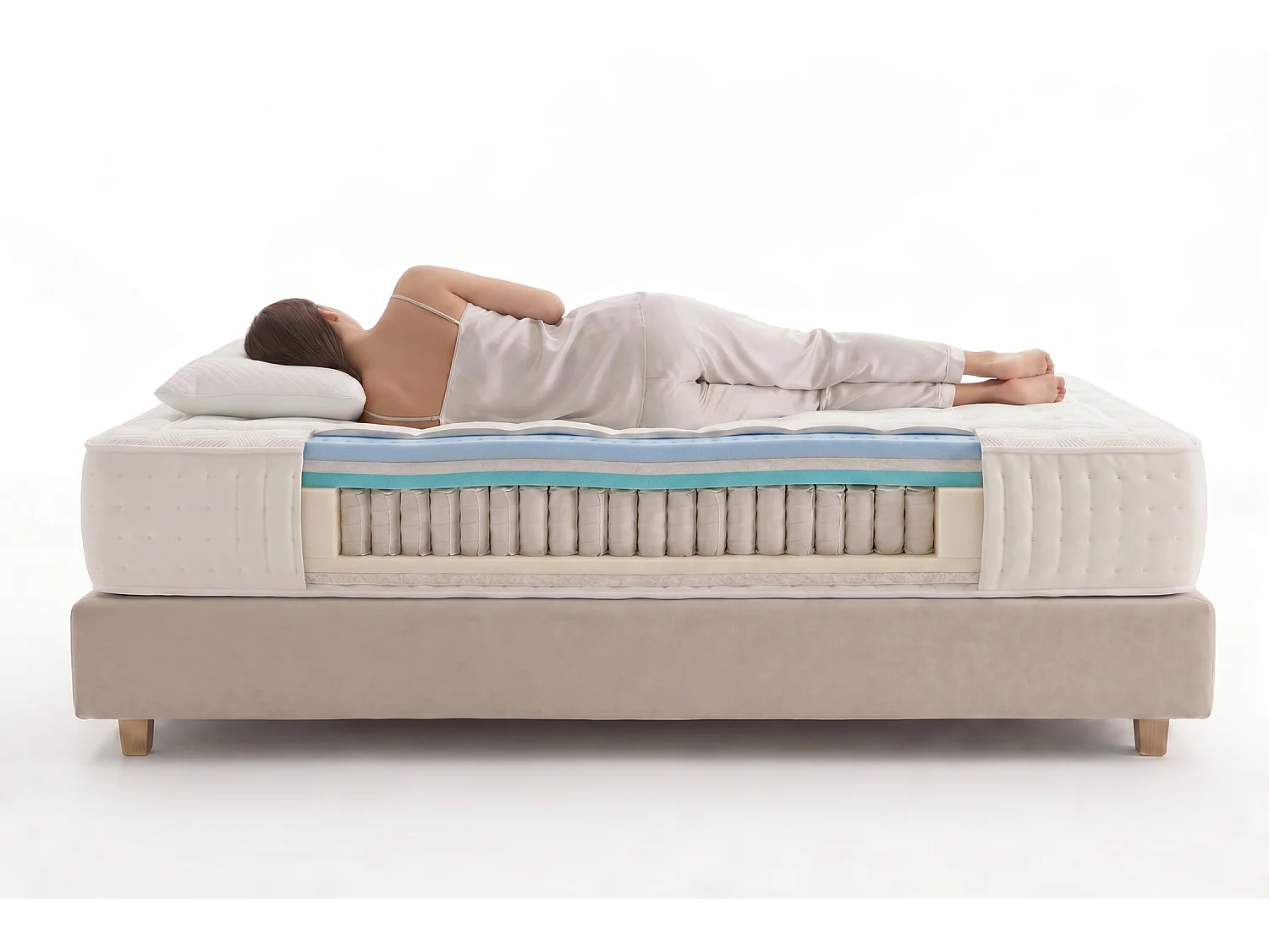Pocketvering Matras Serenity  30 cm, 200x200 cm -Moonia