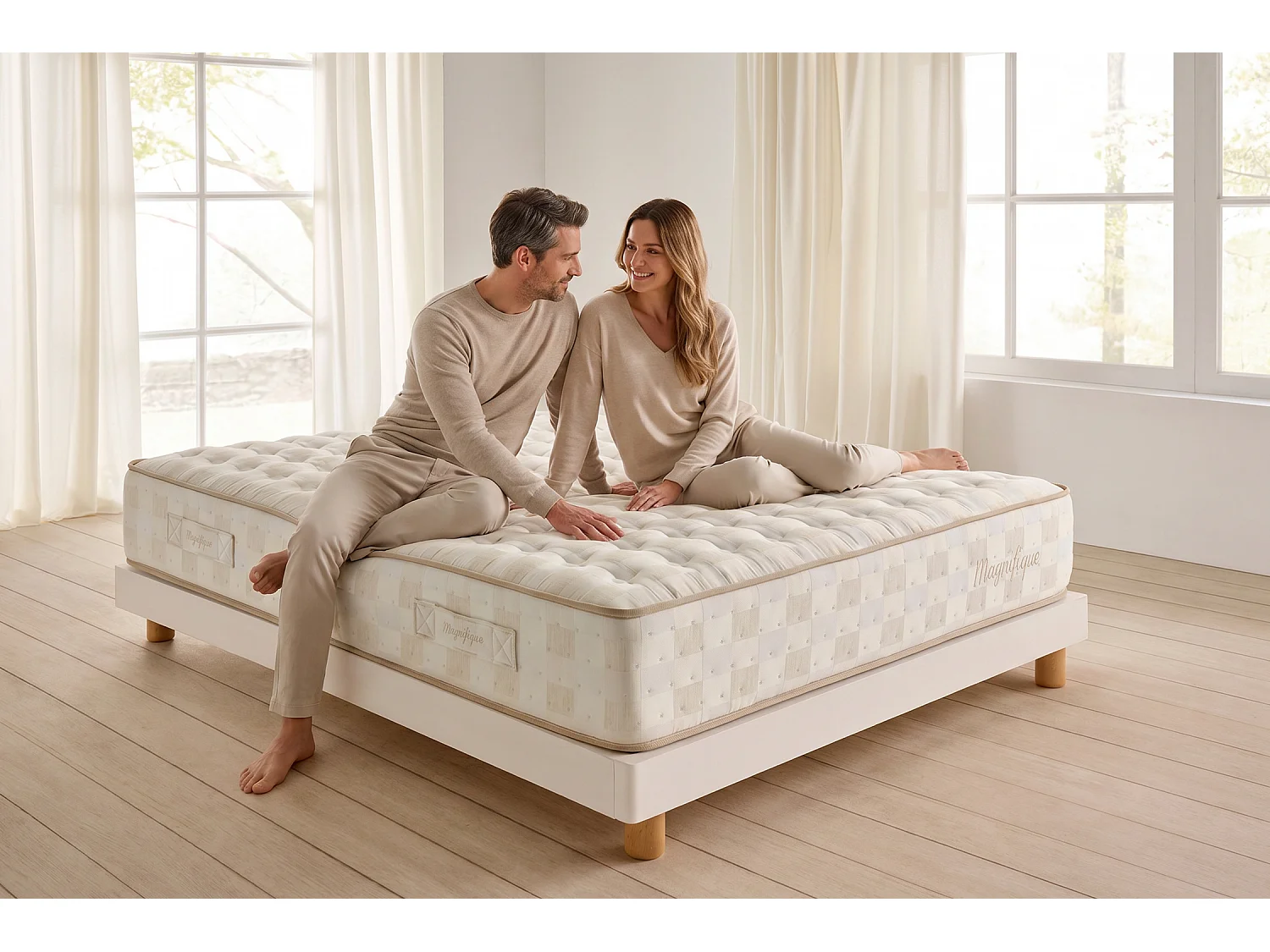 Matelas Ressorts Ensachés Magnifique 30 cm, 135x190 cm - Moonia