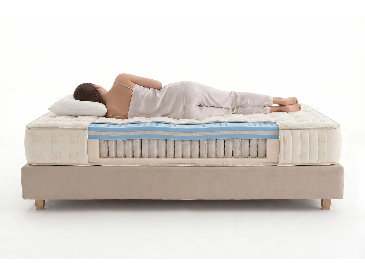 Matelas Ressorts Ensachés Magnifique 30 cm, 140x190 cm - Moonia
