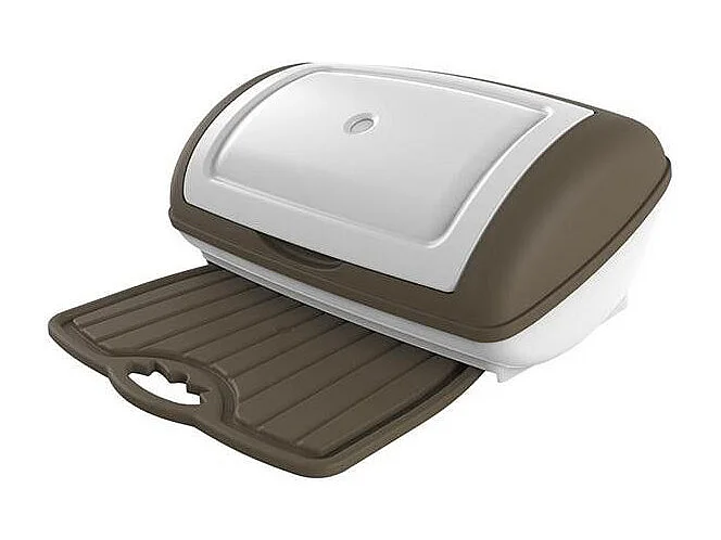 Boîte à pain - L 41 cm x l 28 cm x H 19 cm - Taupe