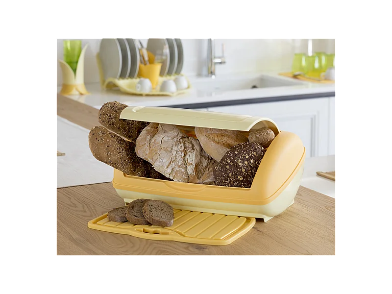 Boîte à pain - L 41 cm x l 28 cm x H 19 cm - Jaune
