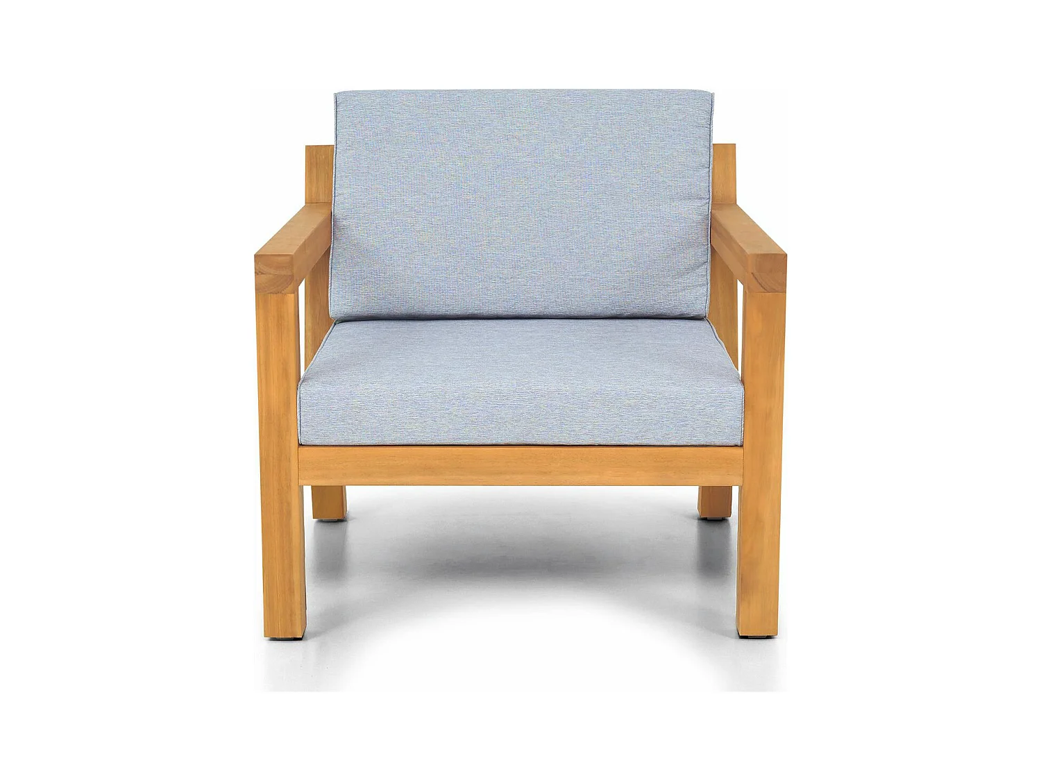 Fauteuil de jardin en bois FSC - coussins gris chiné - Palau