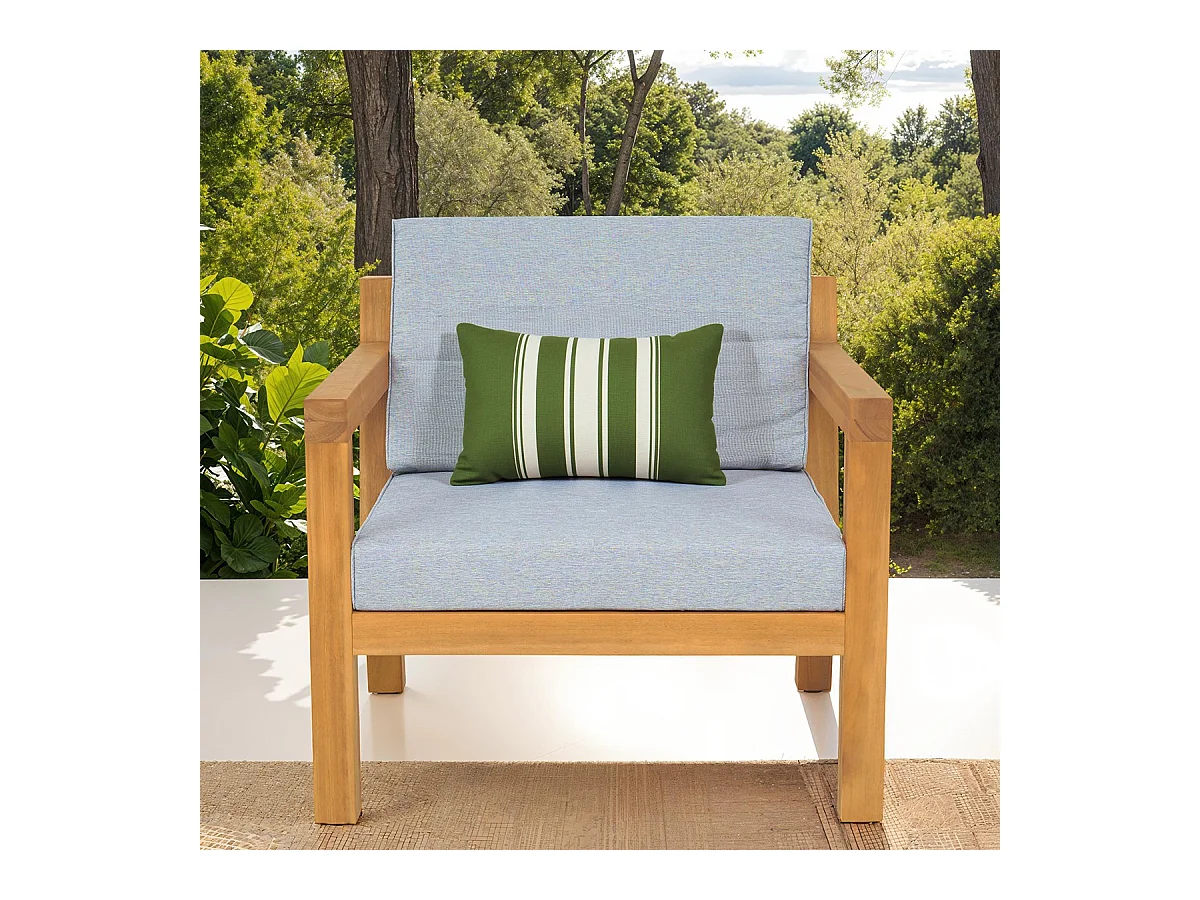 Fauteuil de jardin en bois FSC - coussins gris chiné - Palau