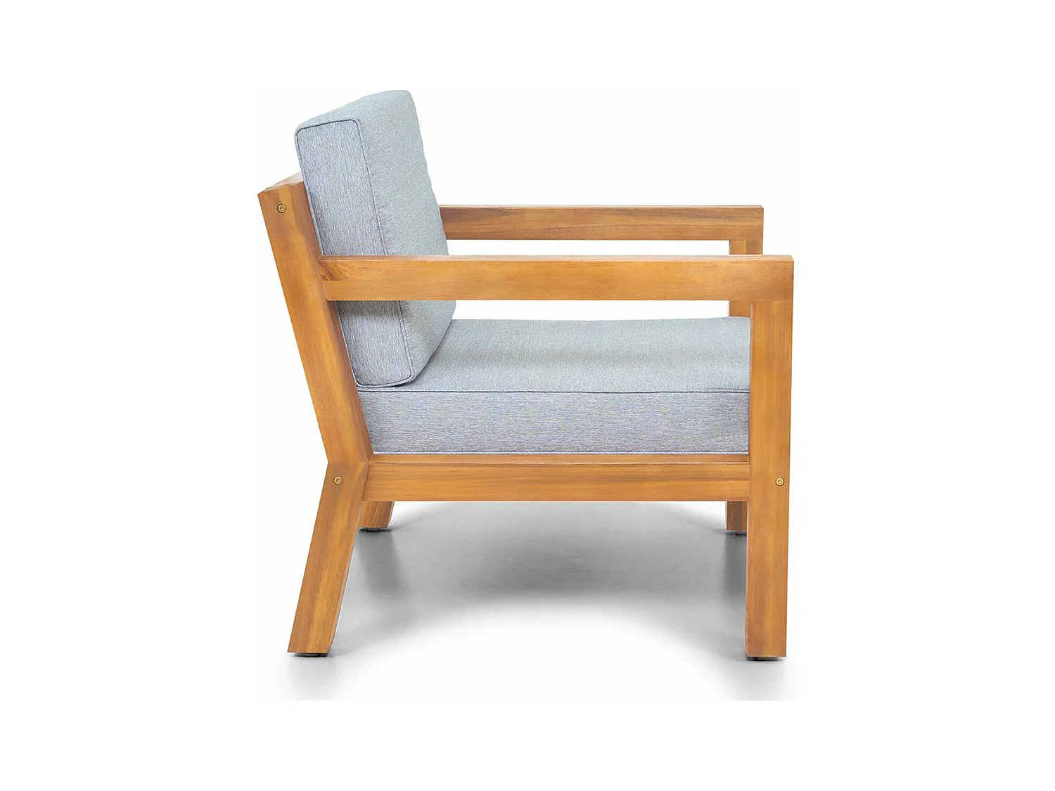 Fauteuil de jardin en bois FSC - coussins gris chiné - Palau