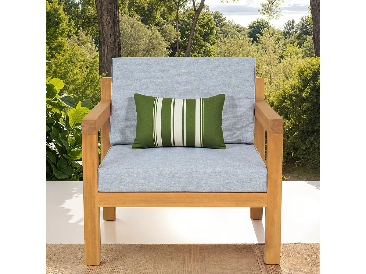 Fauteuil de jardin en bois FSC - coussins gris chiné - Palau