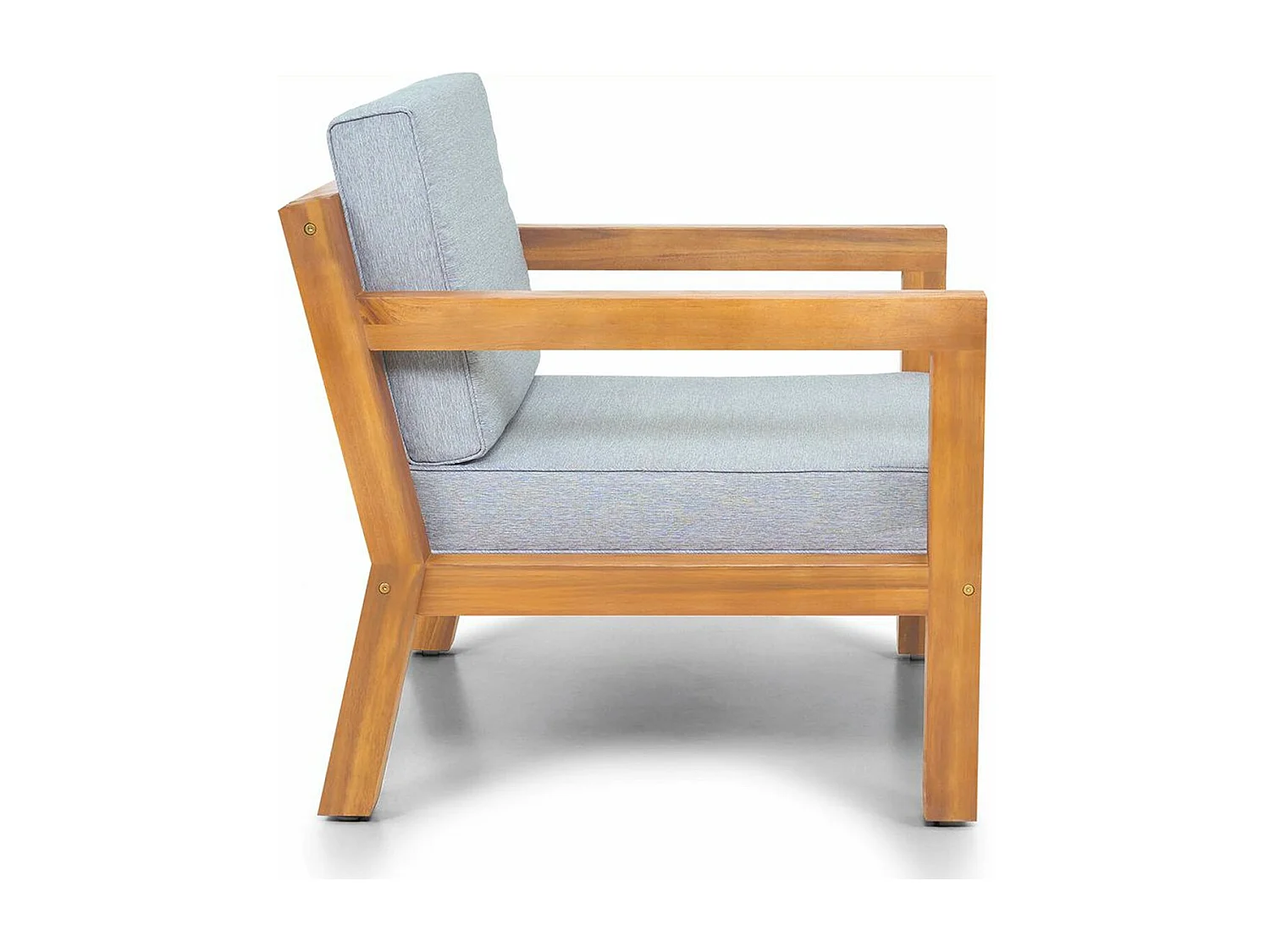 Fauteuil de jardin en bois FSC - coussins gris chiné - Palau