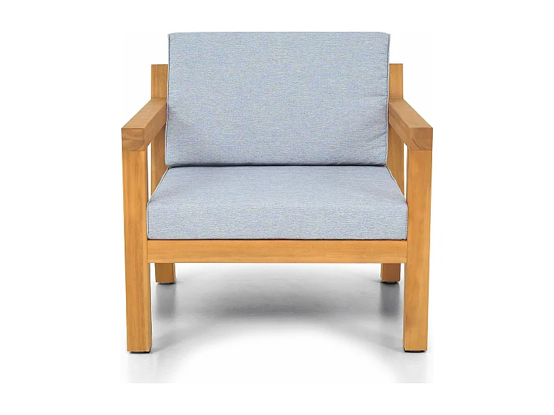 Fauteuil de jardin en bois FSC - coussins gris chiné - Palau