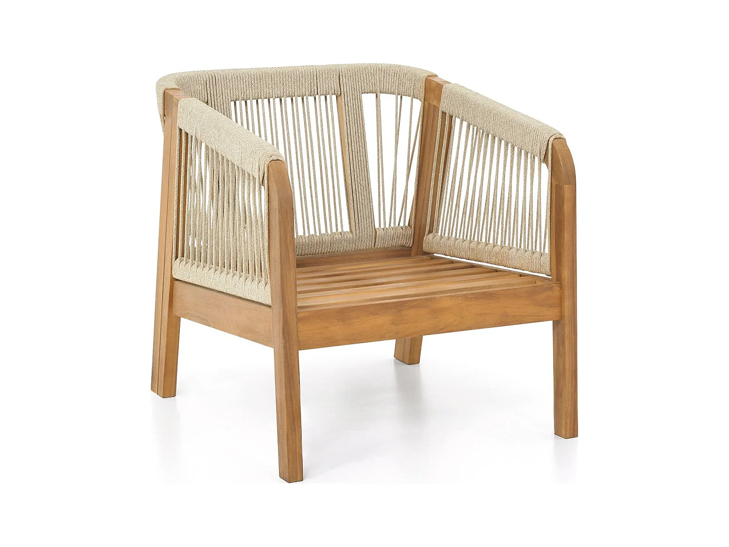 Lot de 2 fauteuils de jardin en bois FSC - coussins gris chiné - Symi