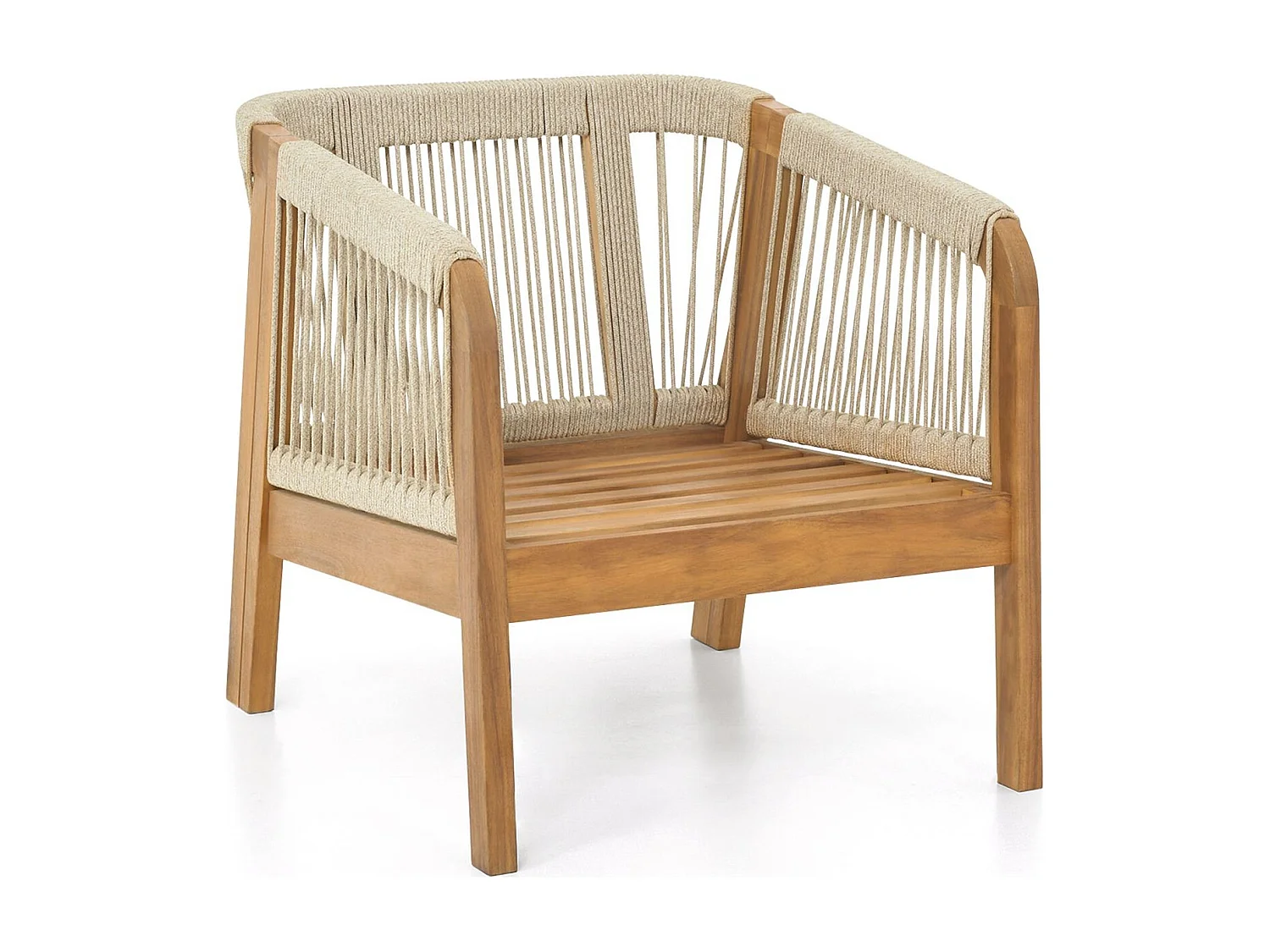 Lot de 2 fauteuils de jardin en bois FSC - coussins gris chiné - Symi