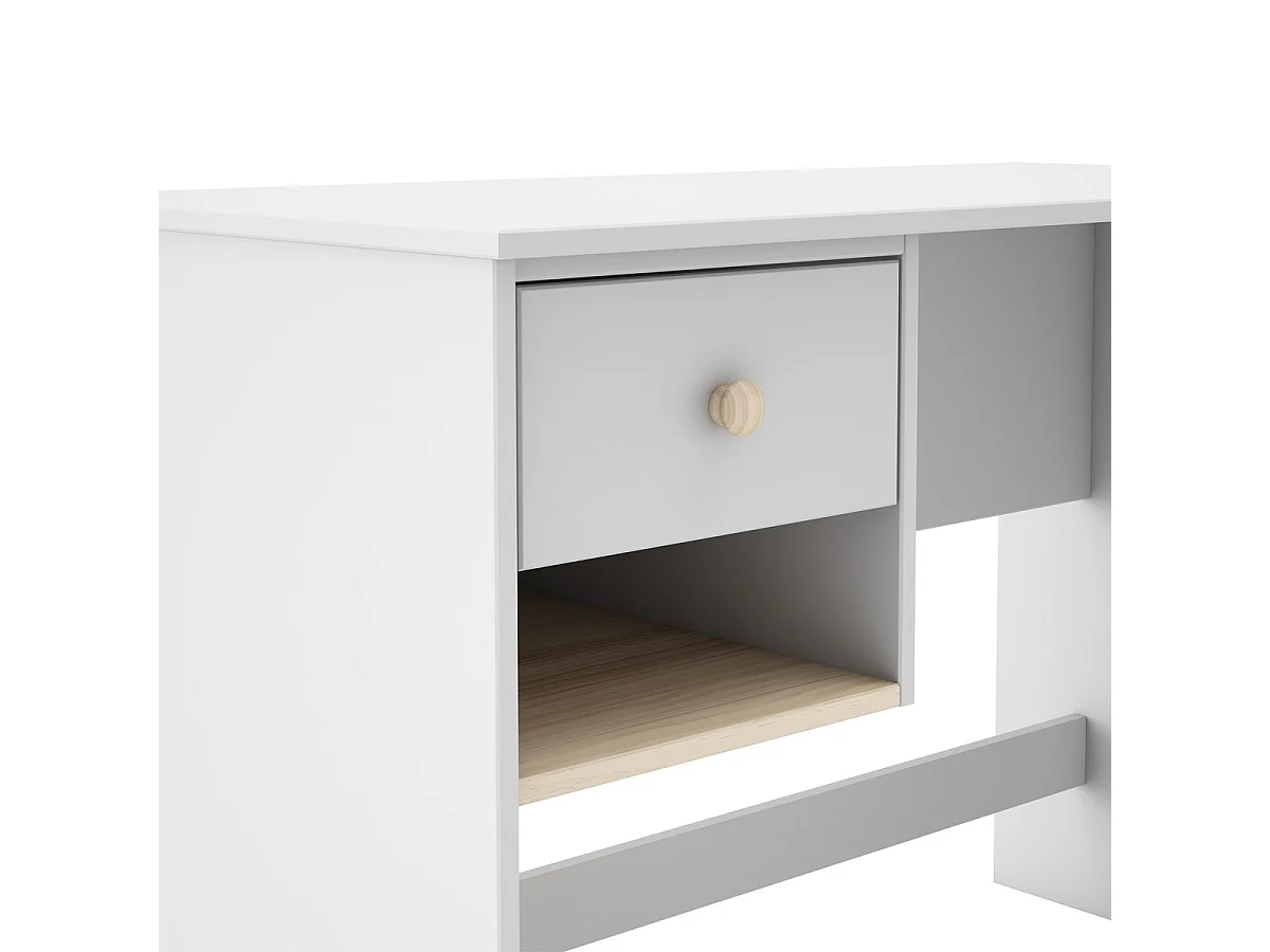 Bureau enfant 1 tiroir en bois blanc 110 cm - Elise