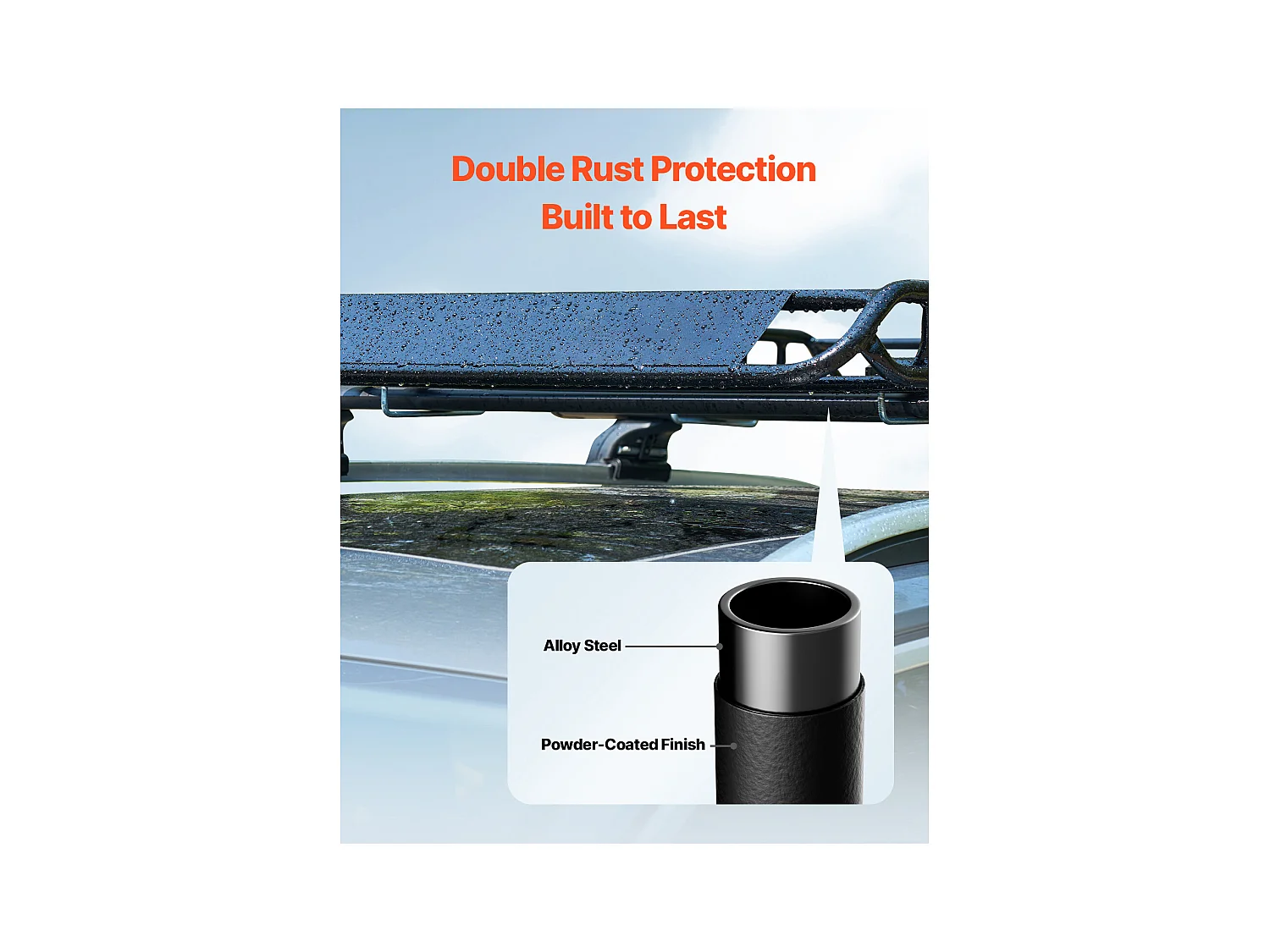 Porte-Bagage pour Voiture SucceBuy, 130 x 91 x 10,5 cm, Panier de Toit Universel en Acier Allié Antirouille, Capacité de Maximale de 90,7 kg, pour SUV Camion