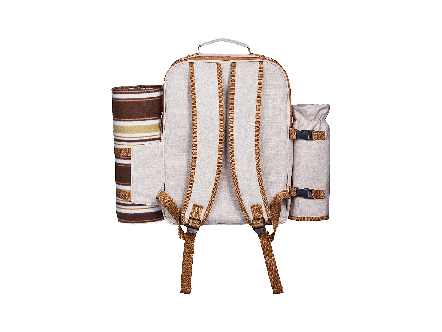 Sac à Dos Isotherme SucceBuy pour 4 Personnes, Sac à Dos de Pique-nique avec Compartiment Isotherme, Kit Assiettes et Couverts, pour Randonnée