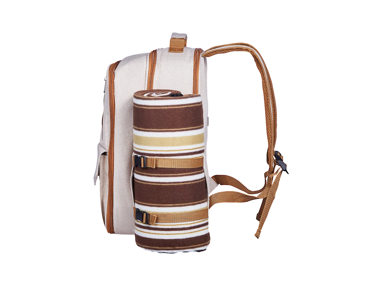 Sac à Dos Isotherme SucceBuy pour 4 Personnes, Sac à Dos de Pique-nique avec Compartiment Isotherme, Kit Assiettes et Couverts, pour Randonnée