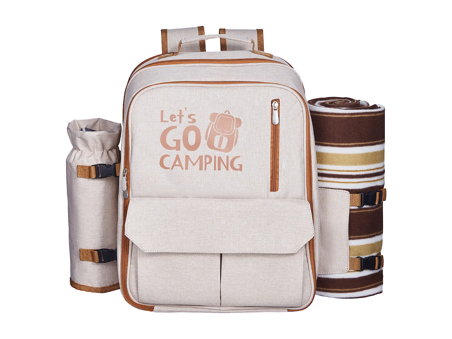 Sac à Dos Isotherme SucceBuy pour 4 Personnes, Sac à Dos de Pique-nique avec Compartiment Isotherme, Kit Assiettes et Couverts, pour Randonnée