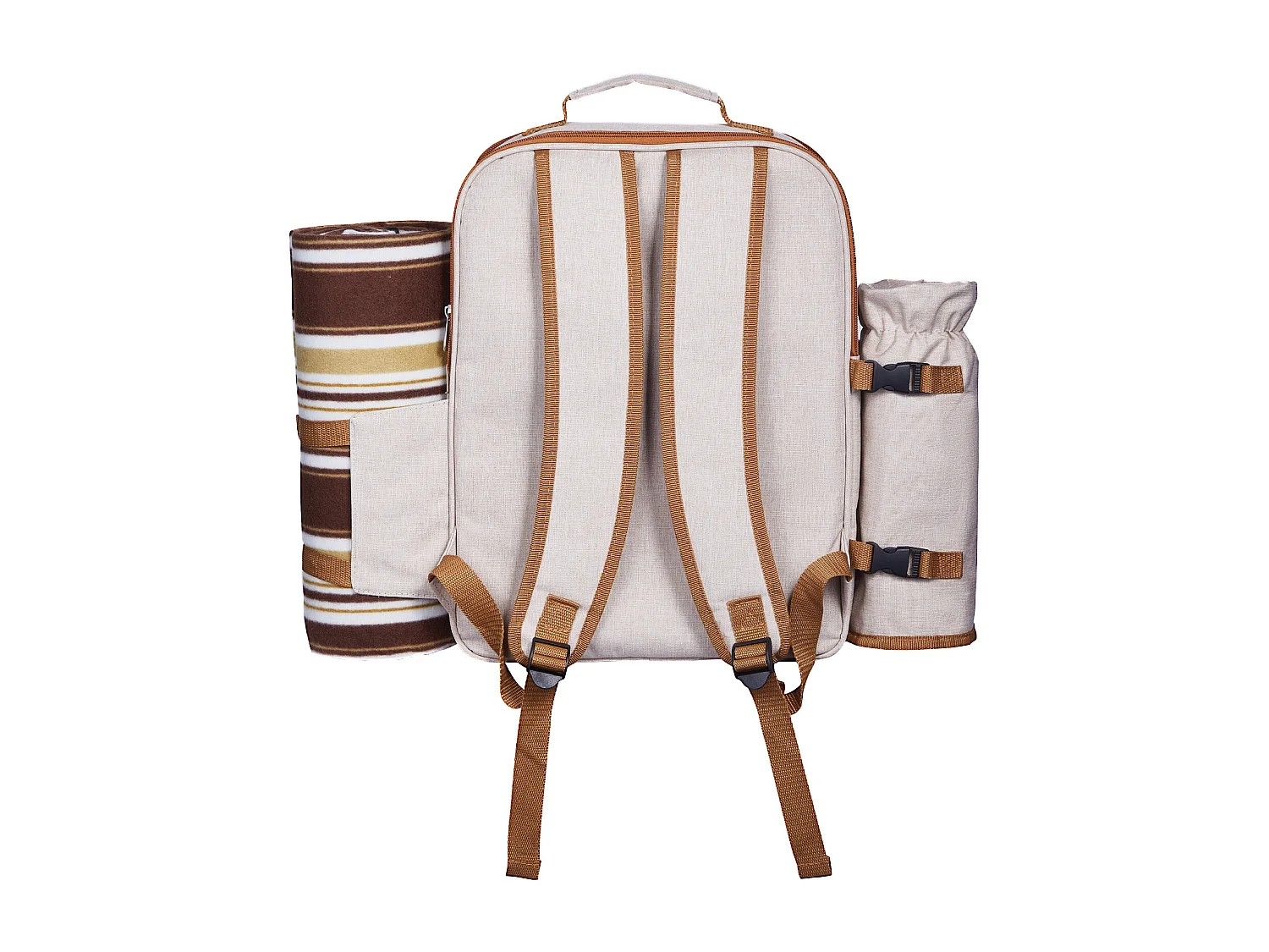 Sac à Dos Isotherme SucceBuy pour 4 Personnes, Sac à Dos de Pique-nique avec Compartiment Isotherme, Kit Assiettes et Couverts, pour Randonnée