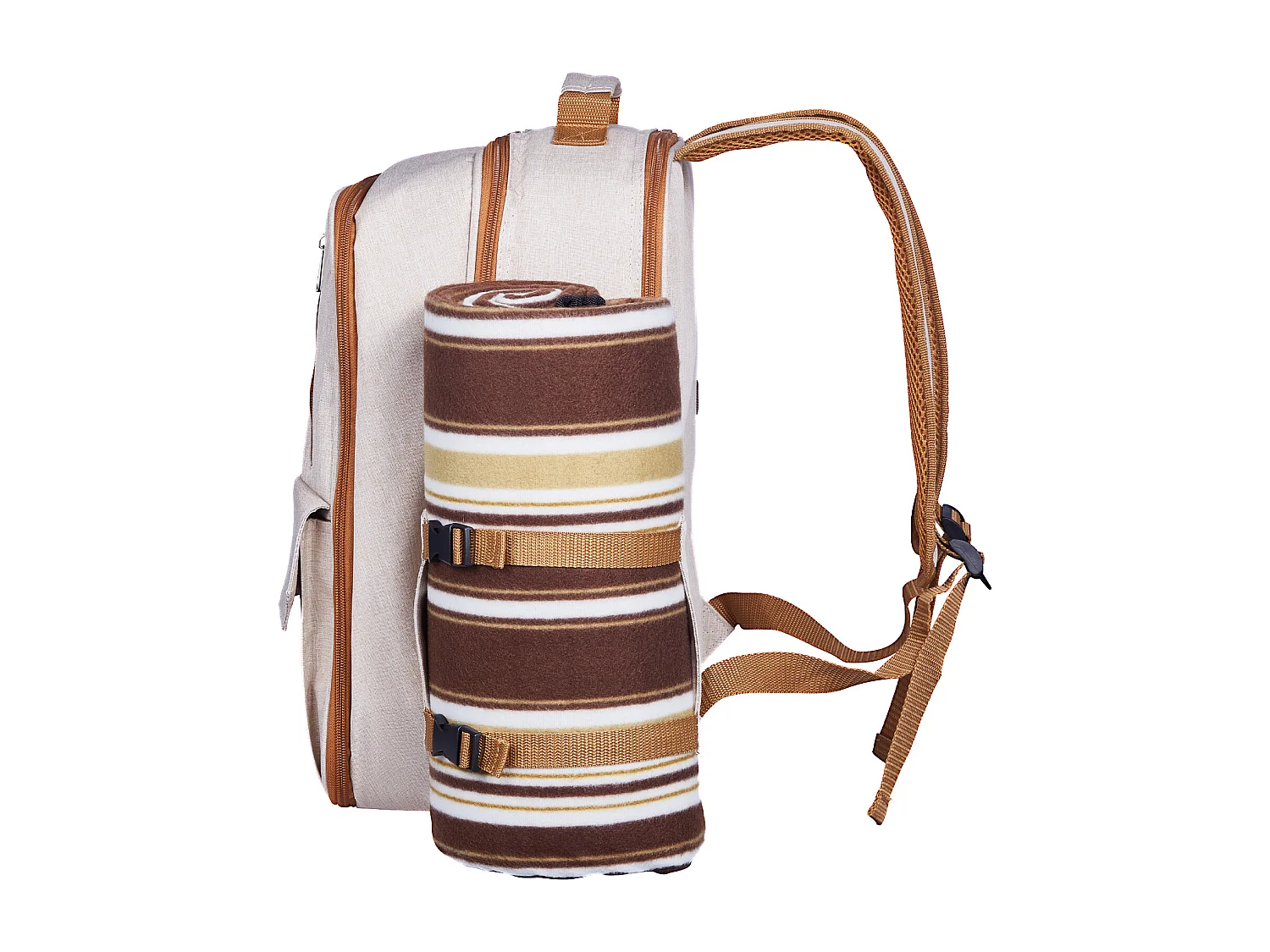 Sac à Dos Isotherme SucceBuy pour 4 Personnes, Sac à Dos de Pique-nique avec Compartiment Isotherme, Kit Assiettes et Couverts, pour Randonnée