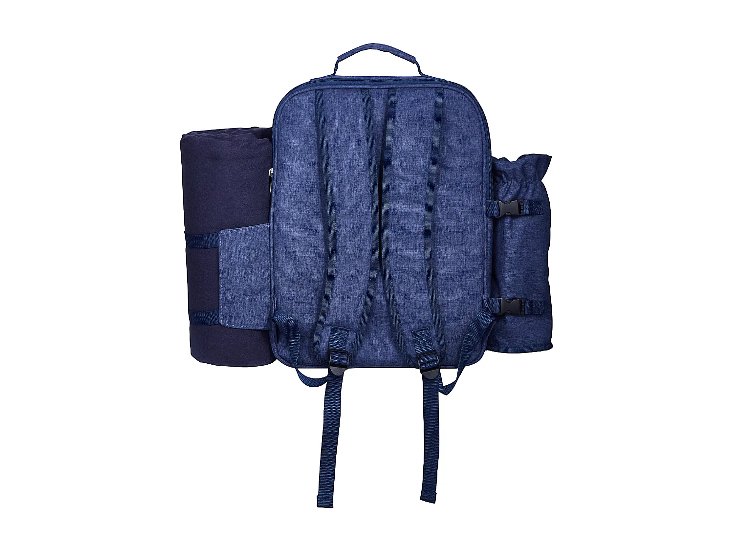 Sac à Dos Isotherme SucceBuy pour 4 Personnes, Sac à Dos de Pique-nique avec Compartiment Isotherme, Kit Assiettes et Couverts, pour Randonnée, Bleu Marine