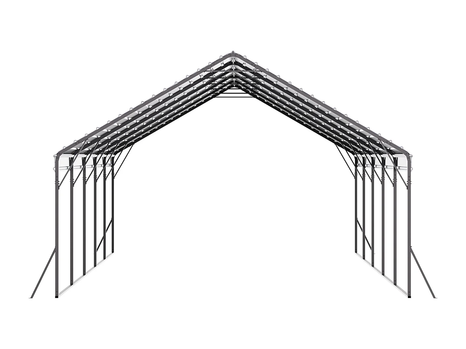 Carport SucceBuy, 5,8 x 7,45 m, Cochera Metálica Resistente, Refugio de Garaje Exterior con Estructura de Acero, para Camionetas, Barcos, Camiones y Tractores