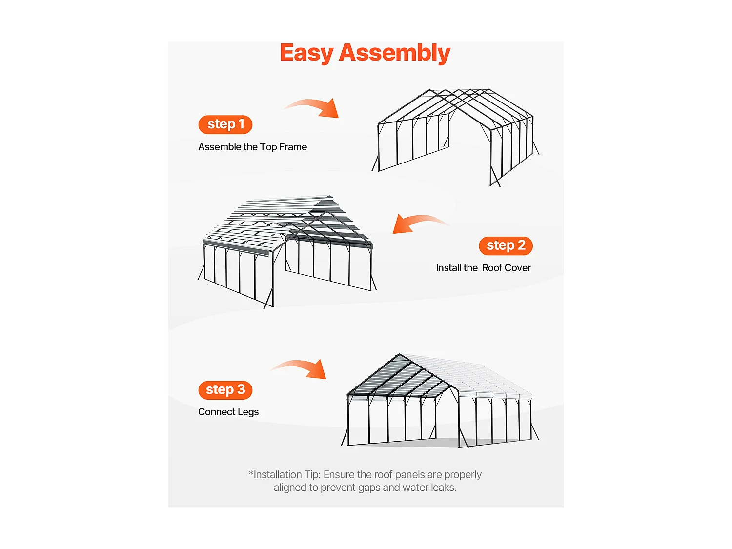 Carport SucceBuy, 5,8 x 7,45 m, Cochera Metálica Resistente, Refugio de Garaje Exterior con Estructura de Acero, para Camionetas, Barcos, Camiones y Tractores