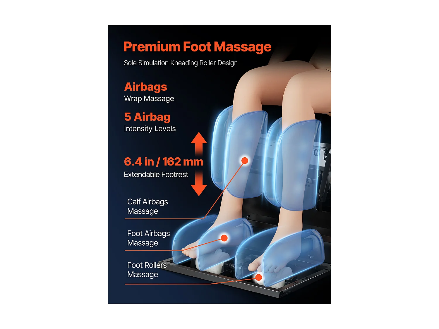 Massagestoel SucceBuy met SL-rail, 3D Relaxfauteuil, Massage-ontspanningsstoel, Zwaartekrachtloos, 18 Automatische Standen, Verwarming, met Intrekbaar Voetpedaal