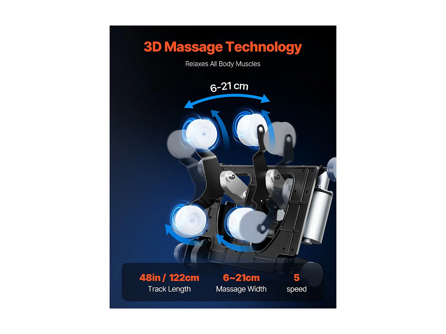 Massagestoel SucceBuy met SL-rail, 3D Relaxfauteuil, Massage-ontspanningsstoel, Zwaartekrachtloos, 18 Automatische Standen, Verwarming, met Intrekbaar Voetpedaal