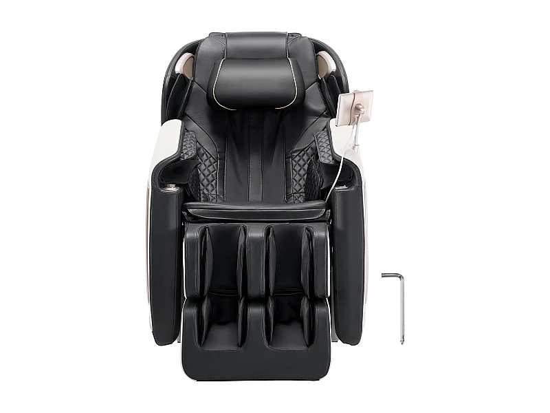 Massagestoel SucceBuy met SL-rail, 3D Relaxfauteuil, Massage-ontspanningsstoel, Zwaartekrachtloos, 18 Automatische Standen, Verwarming, met Intrekbaar Voetpedaal