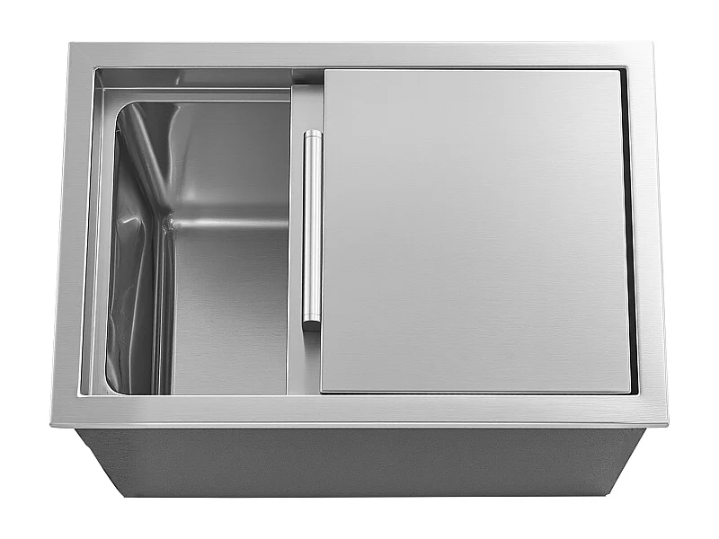 Glacière Encastrable SucceBuy en Acier Inoxydable, 45,5 x 30,5 x 38,5 cm, Bac à Glace Commercial de 27,1 L pour l'Extérieur, pour Vin et Bière Frais