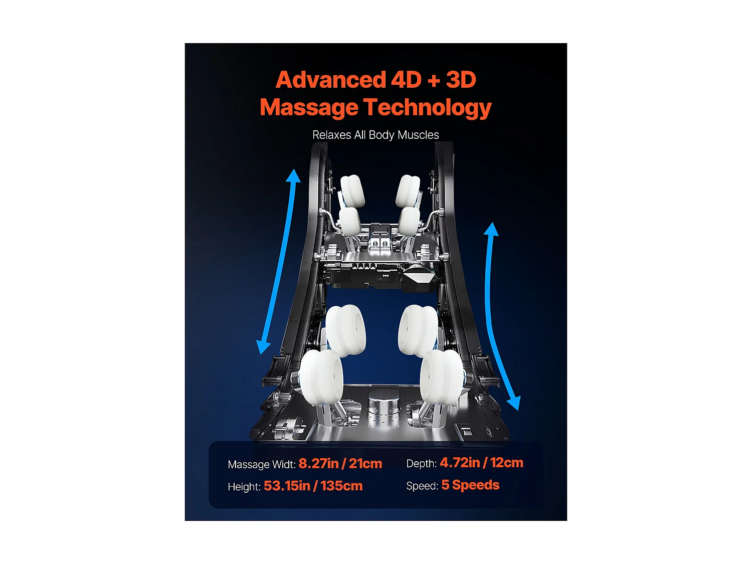 Fotel Masujący SucceBuy z Szyną SL, Fotel Relaksacyjny z Funkcją Relaksu i Masażu 3D/4D, Zero Gravity, Tryb Rozciągania Jogi, Ogrzewanie, z Funkcją AI Voice