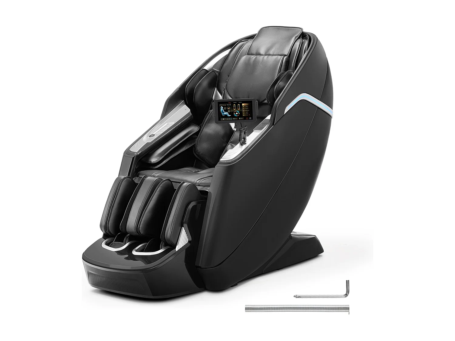 Fotel Masujący SucceBuy z Szyną SL, Fotel Relaksacyjny z Funkcją Relaksu i Masażu 3D/4D, Zero Gravity, Tryb Rozciągania Jogi, Ogrzewanie, z Funkcją AI Voice