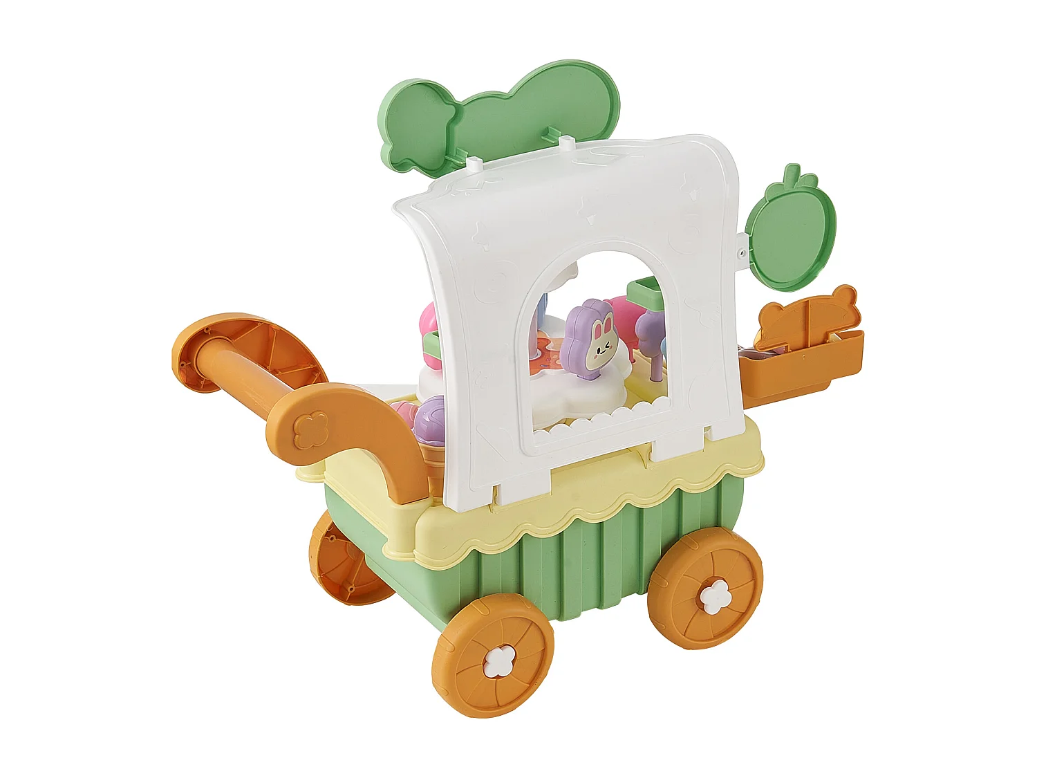 Chariot à Glaces pour Enfants SucceBuy, 27 Pièces, Jeu d'Imitation de Stand Glacier, avec Espace de Rangement, pour Tout-Petits de 3 Ans et Plus