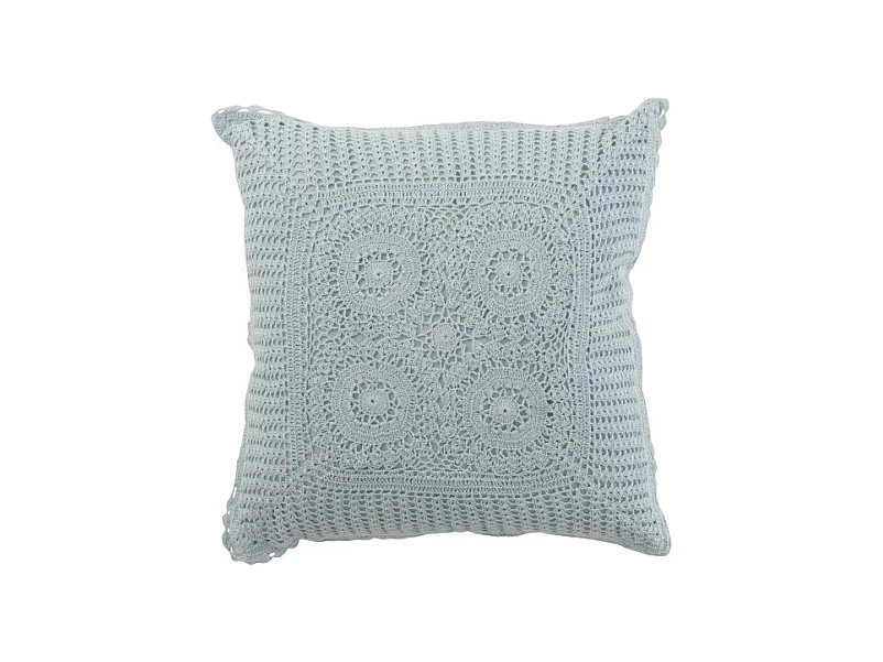 Coussin Déco "Dentelle" 45x45cm Bleu