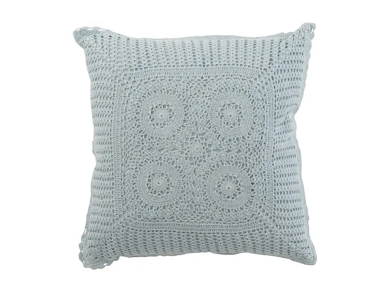Coussin Déco "Dentelle" 45x45cm Bleu