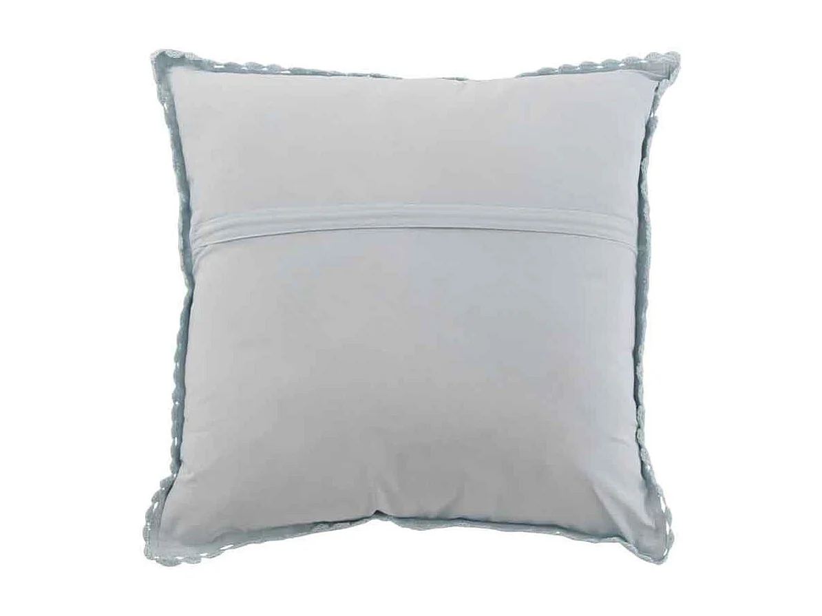 Coussin Déco "Dentelle" 45x45cm Bleu