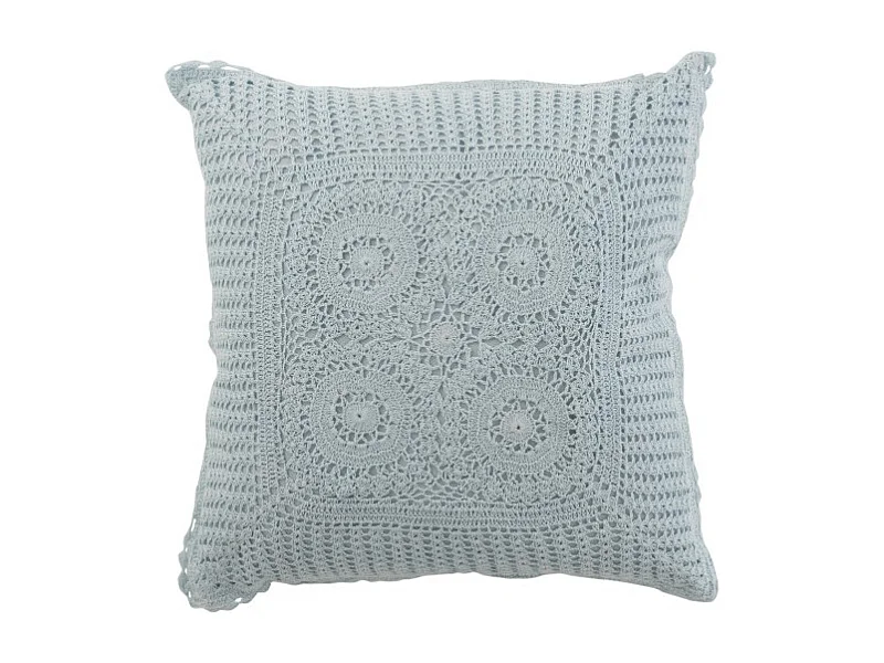 Coussin Déco "Dentelle" 45x45cm Bleu