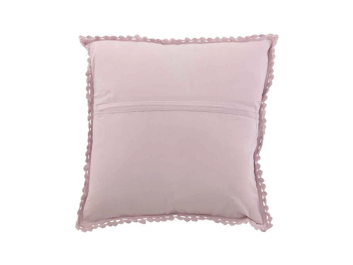 Coussin Déco "Dentelle" 45x45cm Rose Mauve