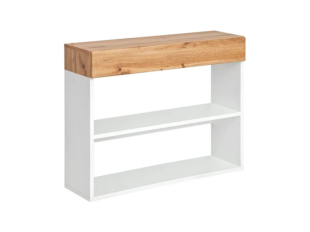 Étagère Murale 2 Niveaux & Tiroir "Easy" 100cm Blanc