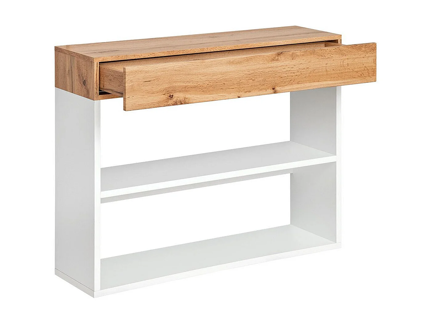 Étagère Murale 2 Niveaux & Tiroir "Easy" 100cm Blanc