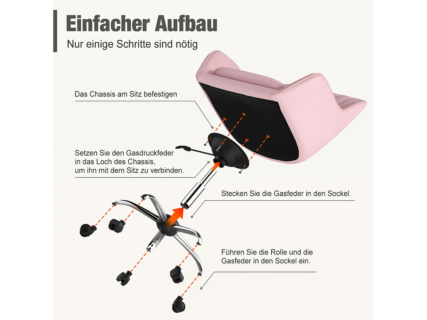 Bürostuhl Homeoffice Stuhl - Schminkstuhl mit Armlehnen - Drehstuhl mit Rrollen - Samt Stuhl - höhenverstellbar für Schminktisch - Arbeitszimmer - Schlafzimmer