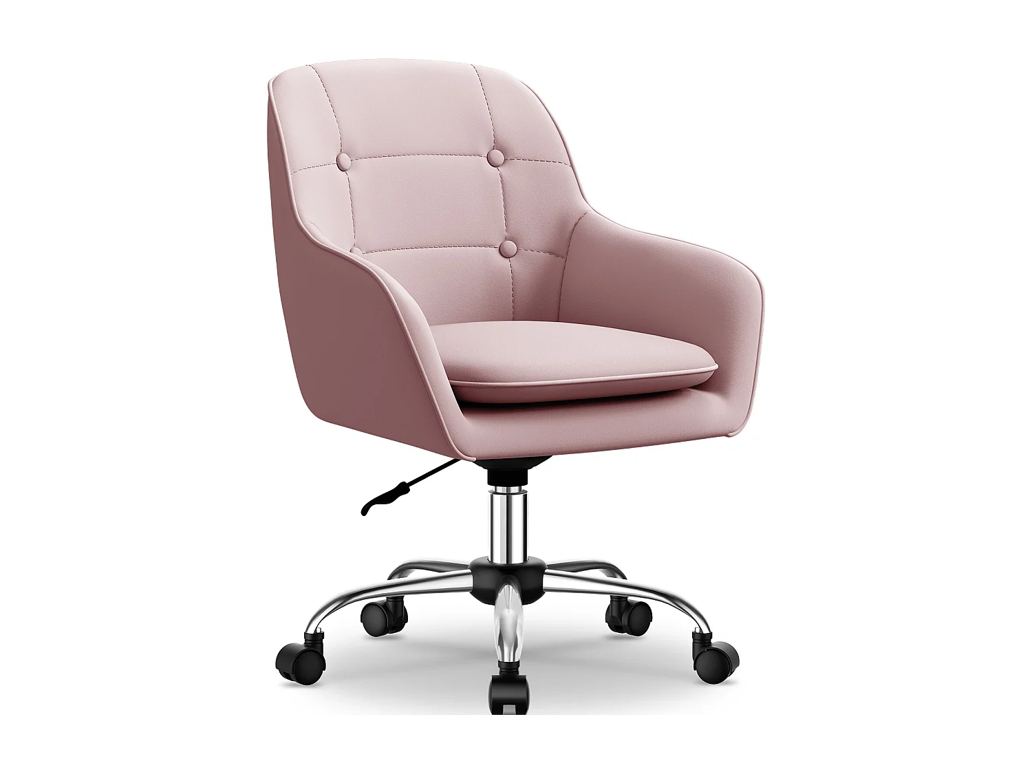 Bürostuhl Homeoffice Stuhl - Schminkstuhl mit Armlehnen - Drehstuhl mit Rrollen - Samt Stuhl - höhenverstellbar für Schminktisch - Arbeitszimmer - Schlafzimmer