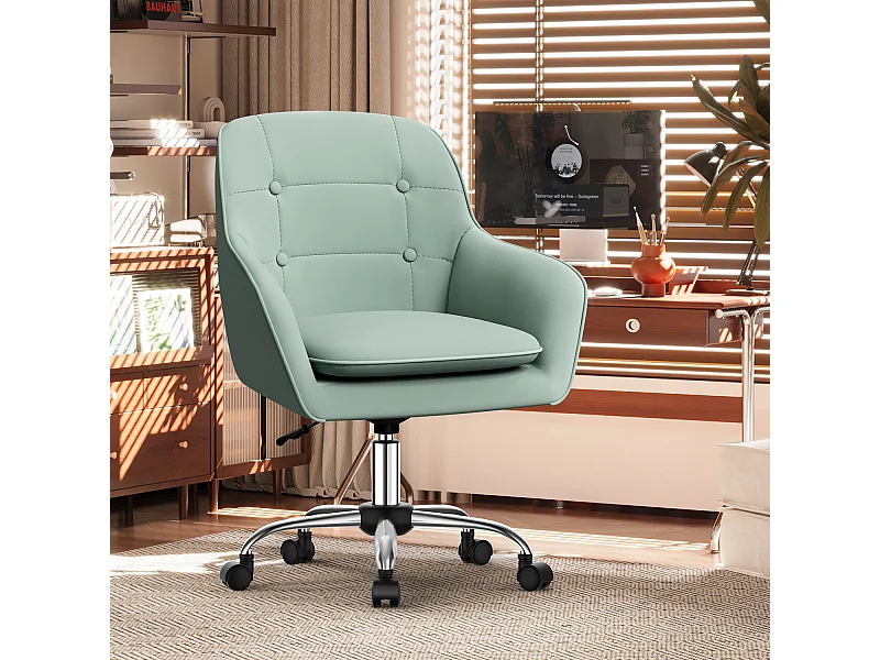 Bürostuhl*4 Homeoffice Stuhl - Schminkstuhl mit Armlehnen - Drehstuhl mit Rrollen - Samt Stuhl - höhenverstellbar für Schminktisch - Arbeitszimmer - Schlafzimmer